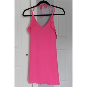 hot pink strappy dress